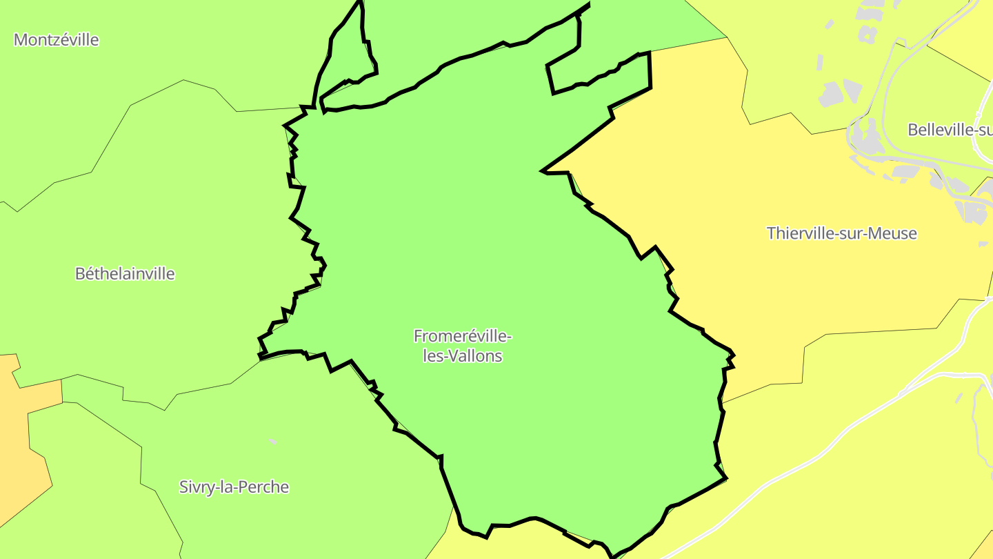 Carte des prix de l'immobilier Fromeréville-les-Vallons