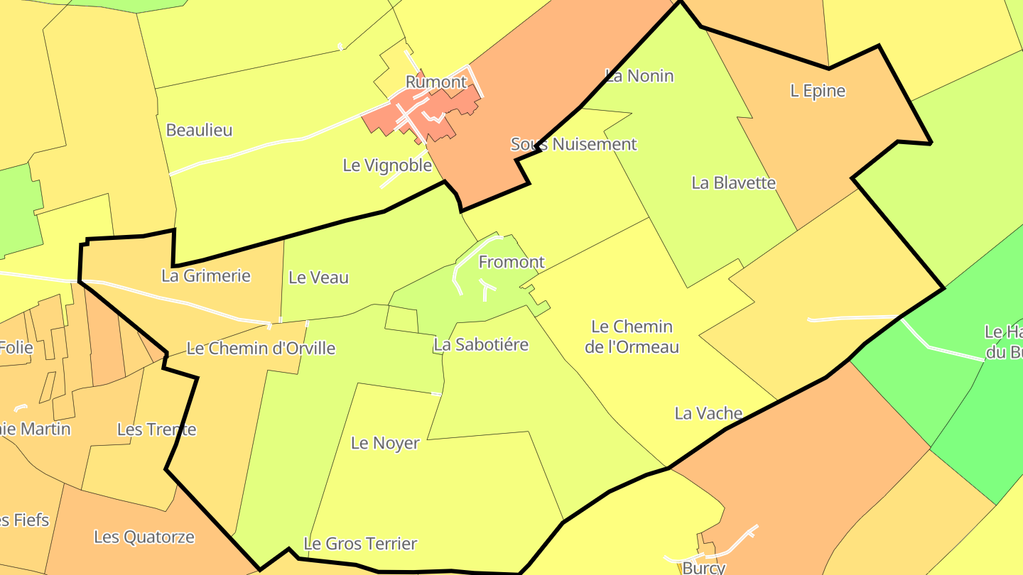 Carte des prix de l'immobilier Fromont