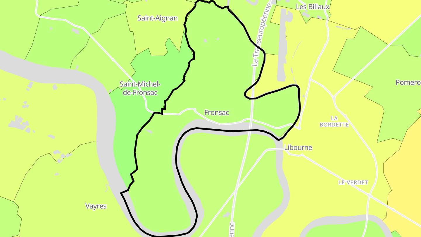 Carte des prix de l'immobilier Fronsac