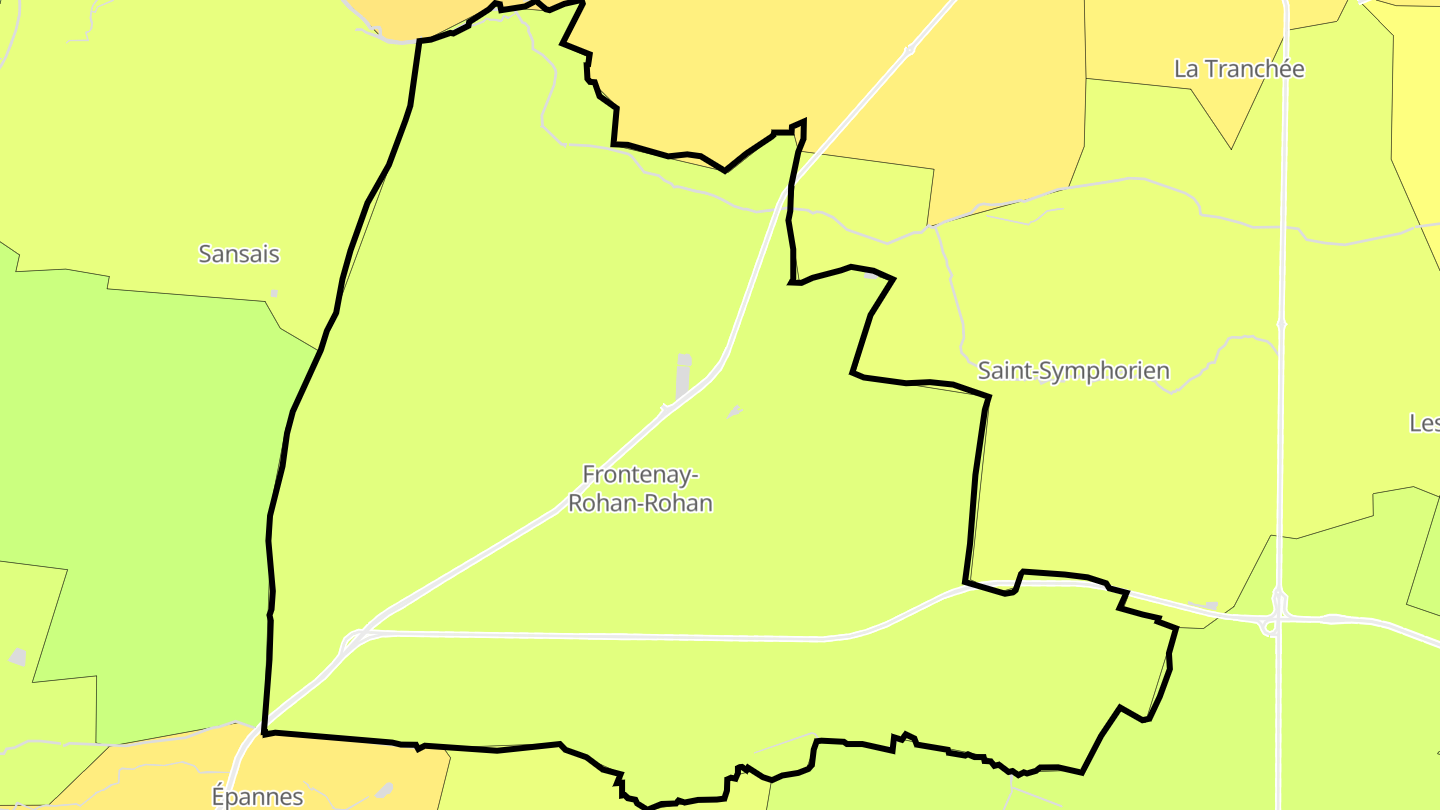 Carte des prix de l'immobilier Frontenay-Rohan-Rohan