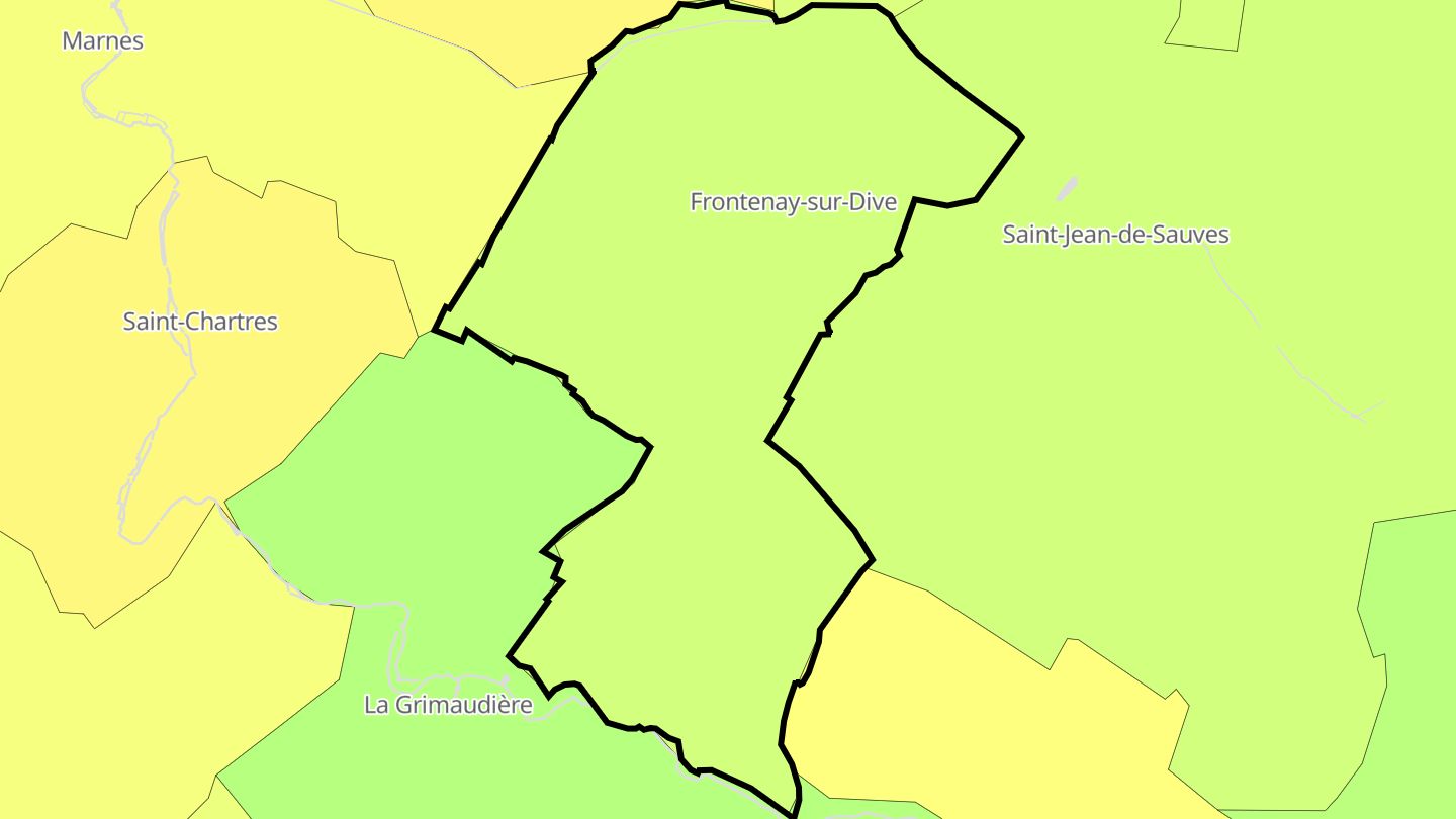 Carte des prix de l'immobilier Frontenay-sur-Dive