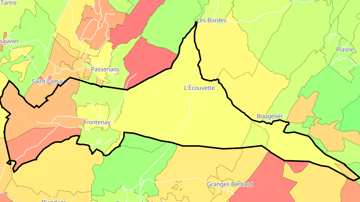 Carte des prix de l'immobilier Frontenay