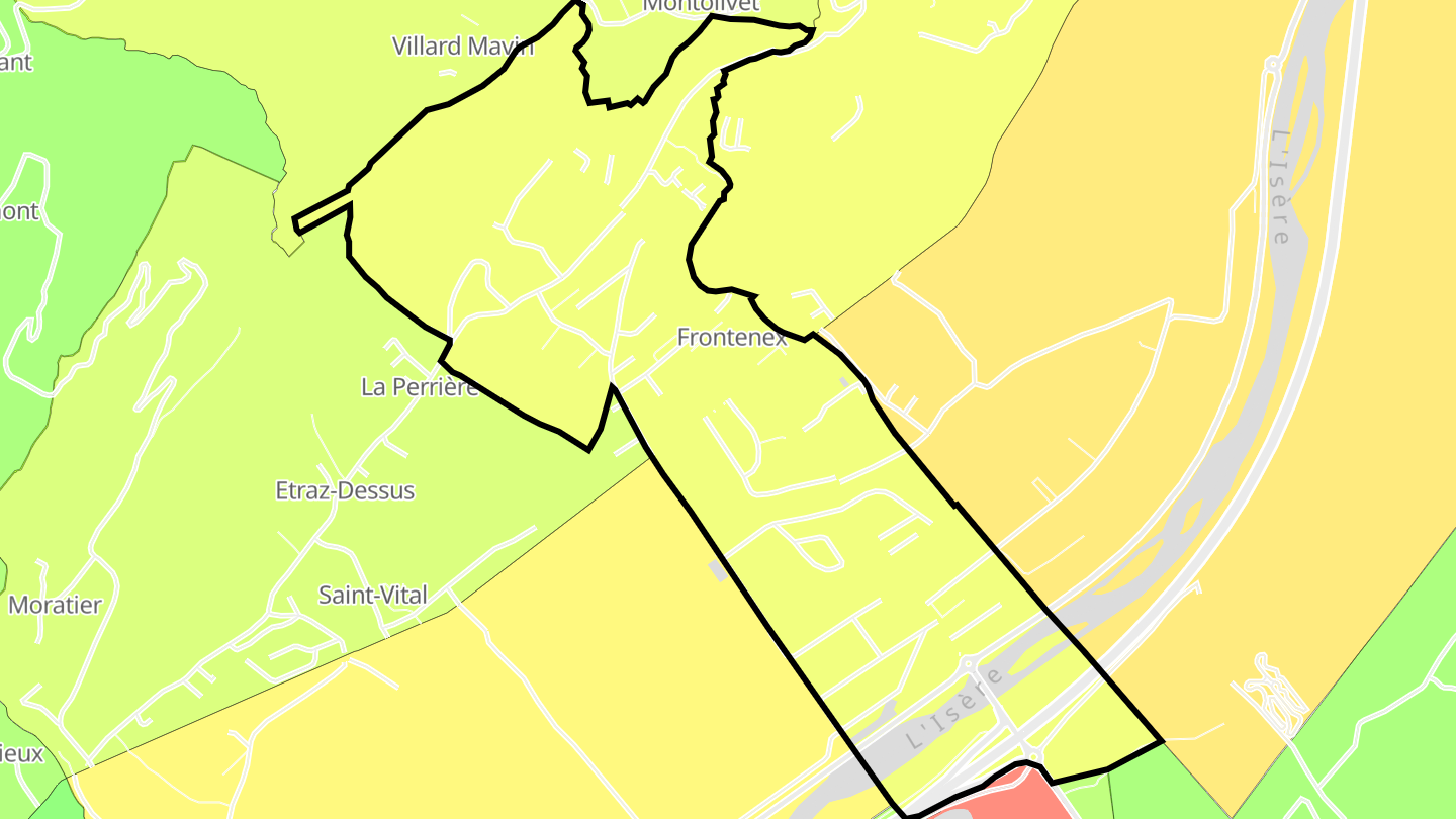 Carte des prix de l'immobilier Frontenex