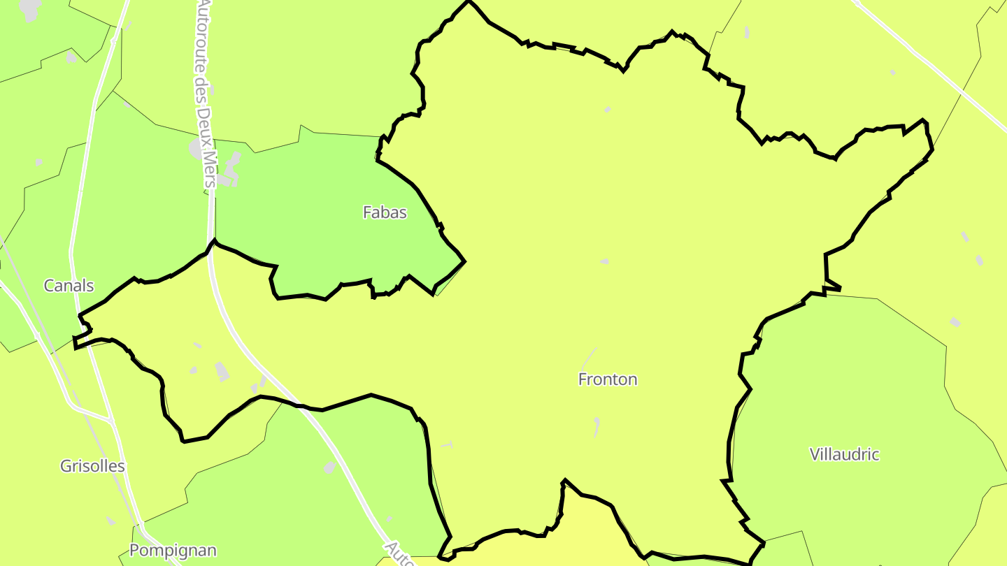 Carte des prix de l'immobilier Fronton