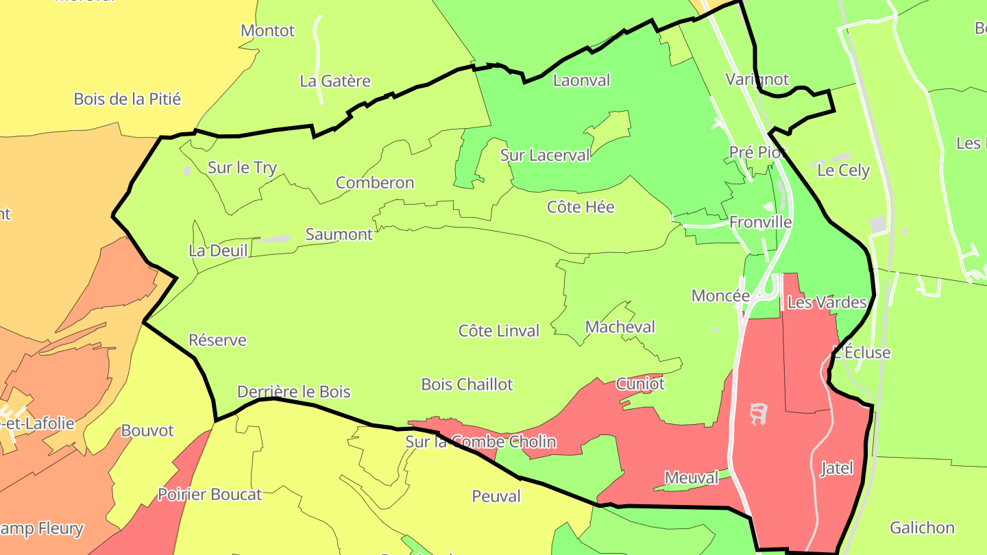 Carte des prix de l'immobilier Fronville