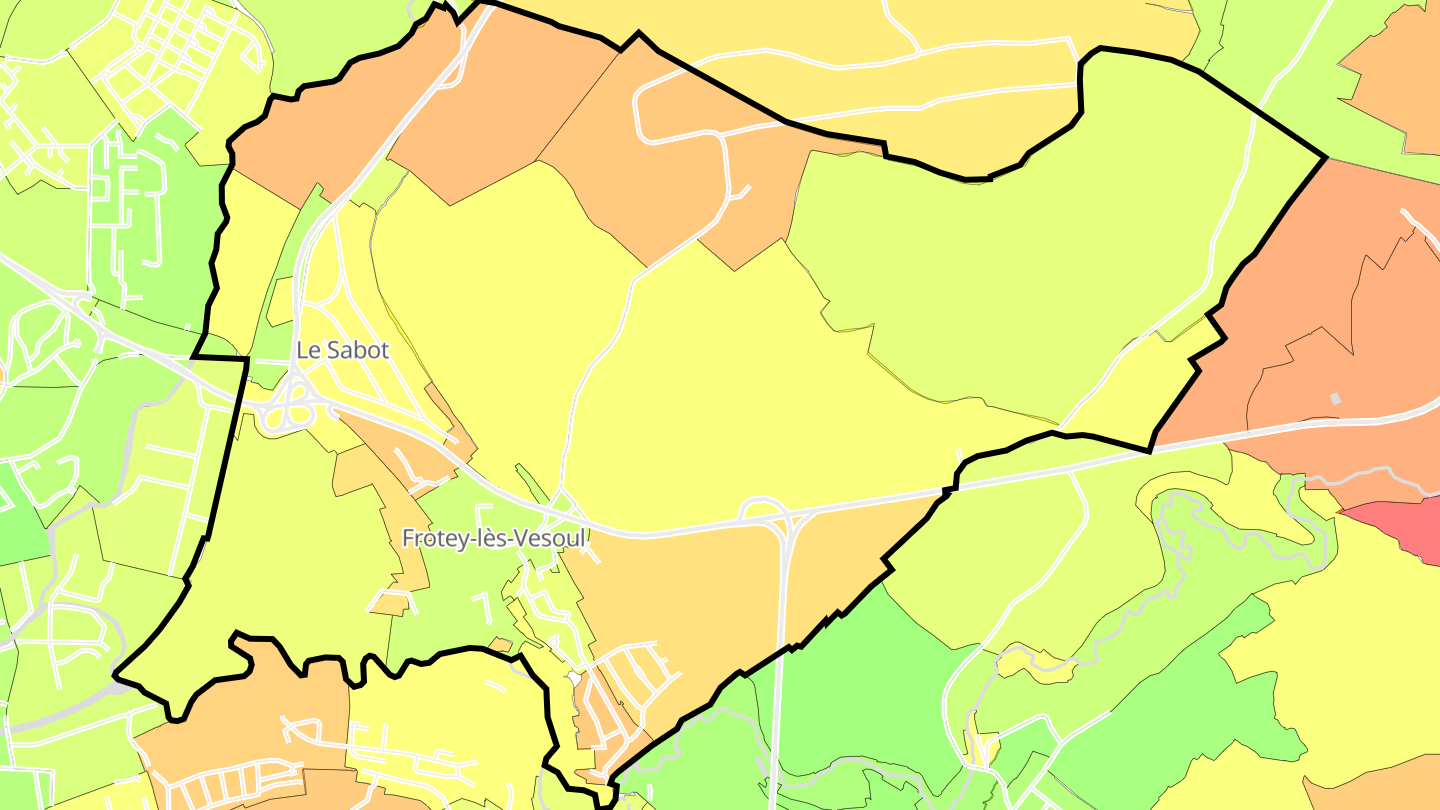 Carte des prix de l'immobilier Frotey-lès-Vesoul