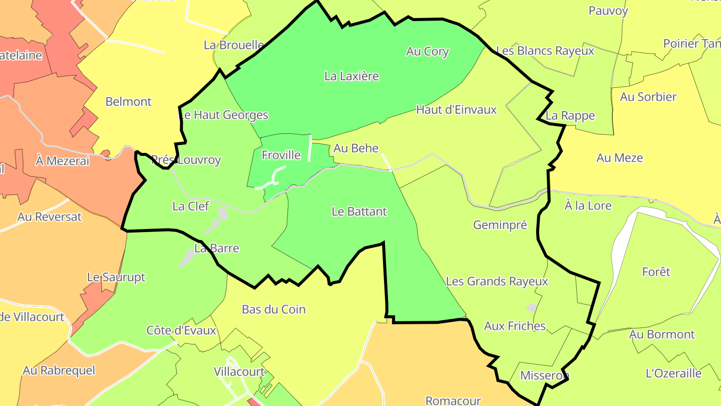 Carte des prix de l'immobilier Froville