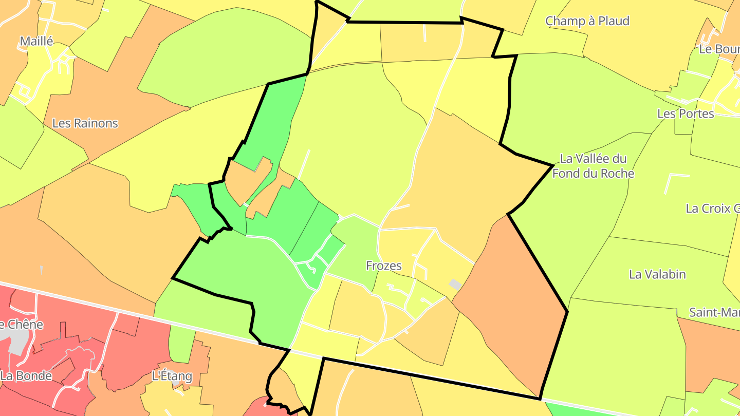 Carte des prix de l'immobilier Frozes