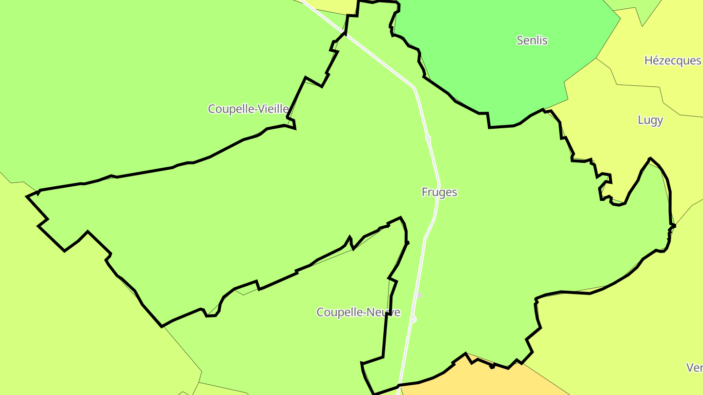 Carte des prix de l'immobilier Fruges