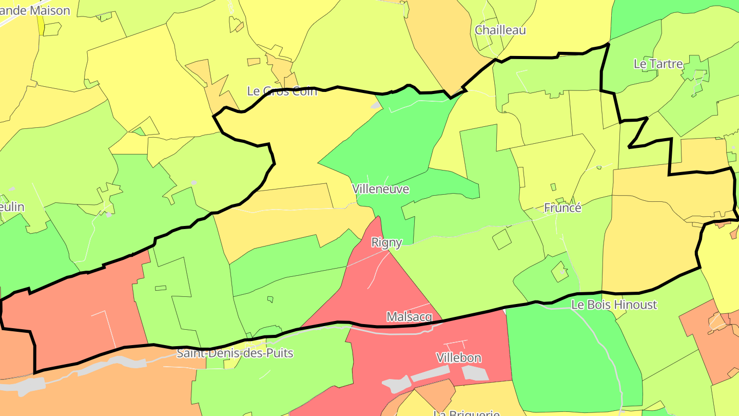 Carte des prix de l'immobilier Fruncé
