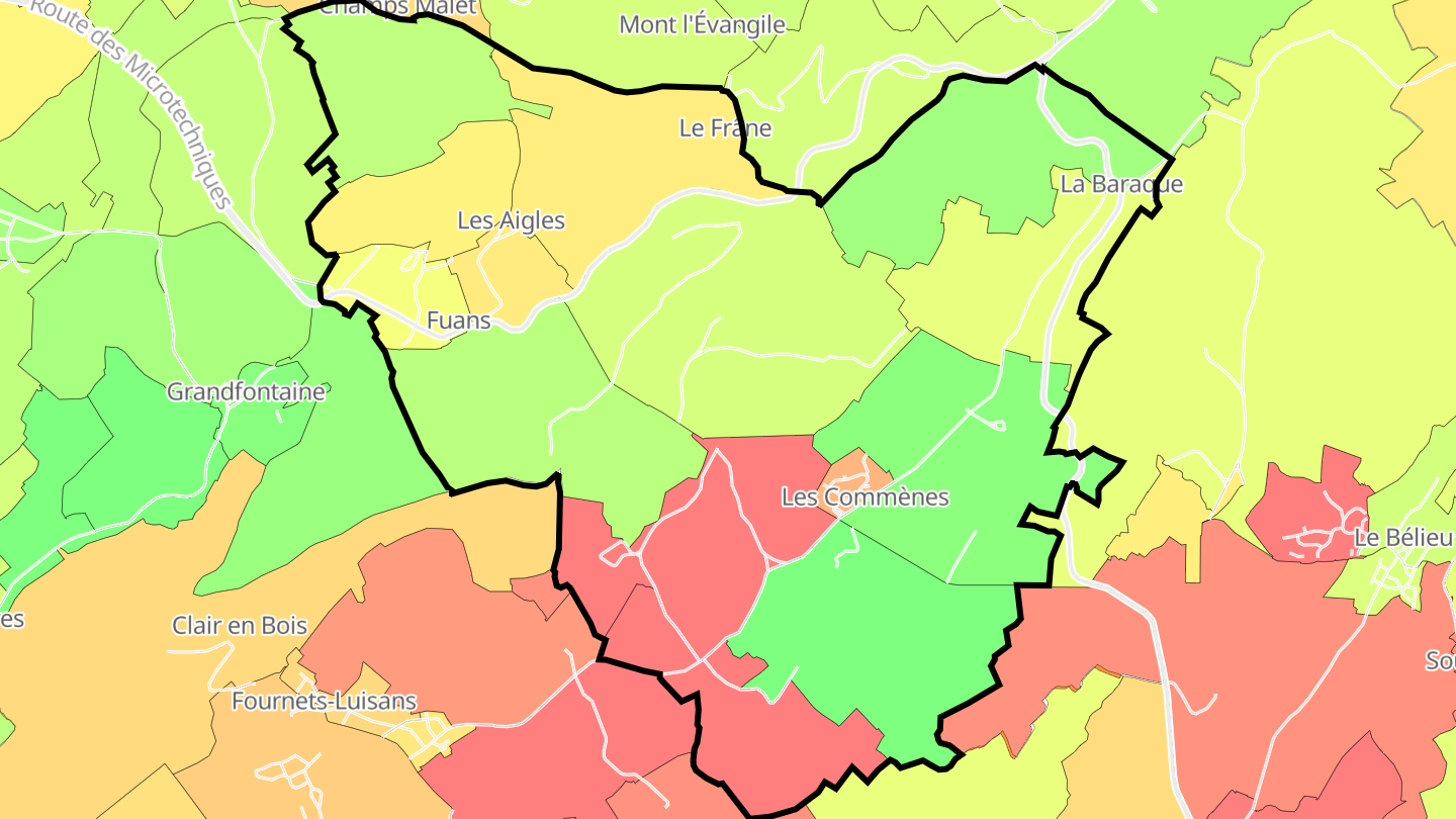 Carte des prix de l'immobilier Fuans