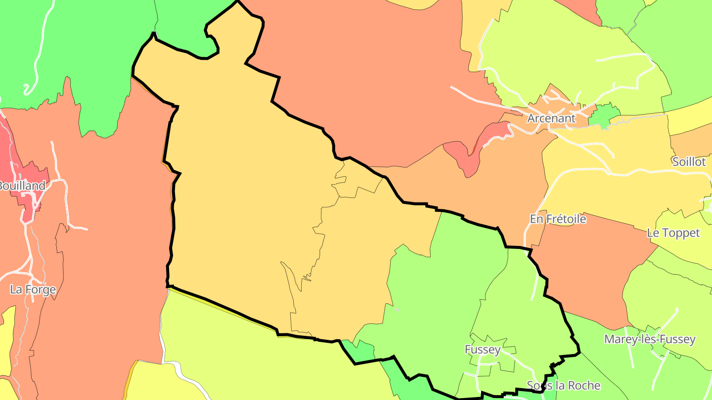 Carte des prix de l'immobilier Fussey