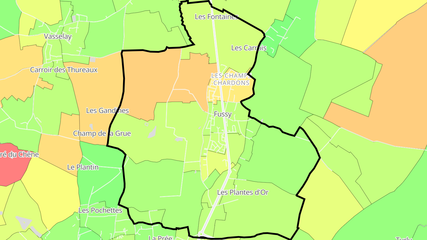 Carte des prix de l'immobilier Fussy