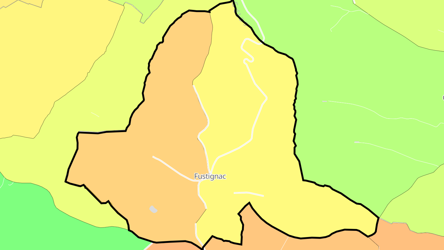 Carte des prix de l'immobilier Fustignac