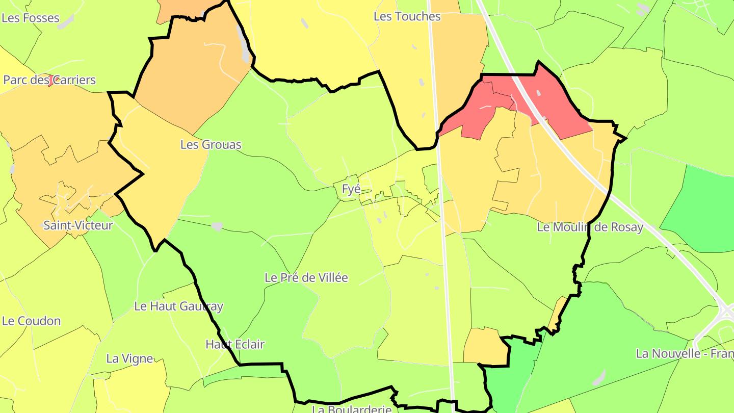 Carte des prix de l'immobilier Fyé