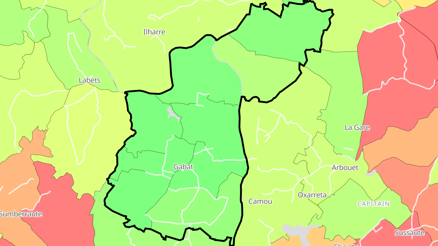 Carte des prix de l'immobilier Gabat