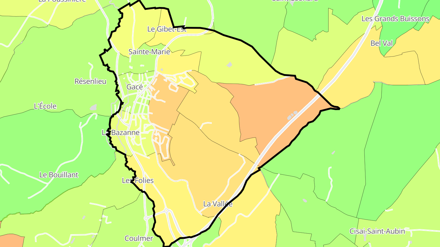 Carte des prix de l'immobilier Gacé