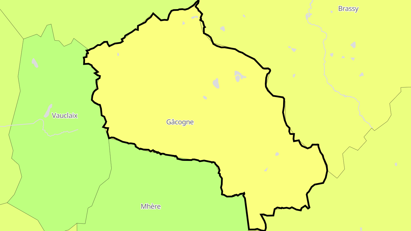 Carte des prix de l'immobilier Gâcogne
