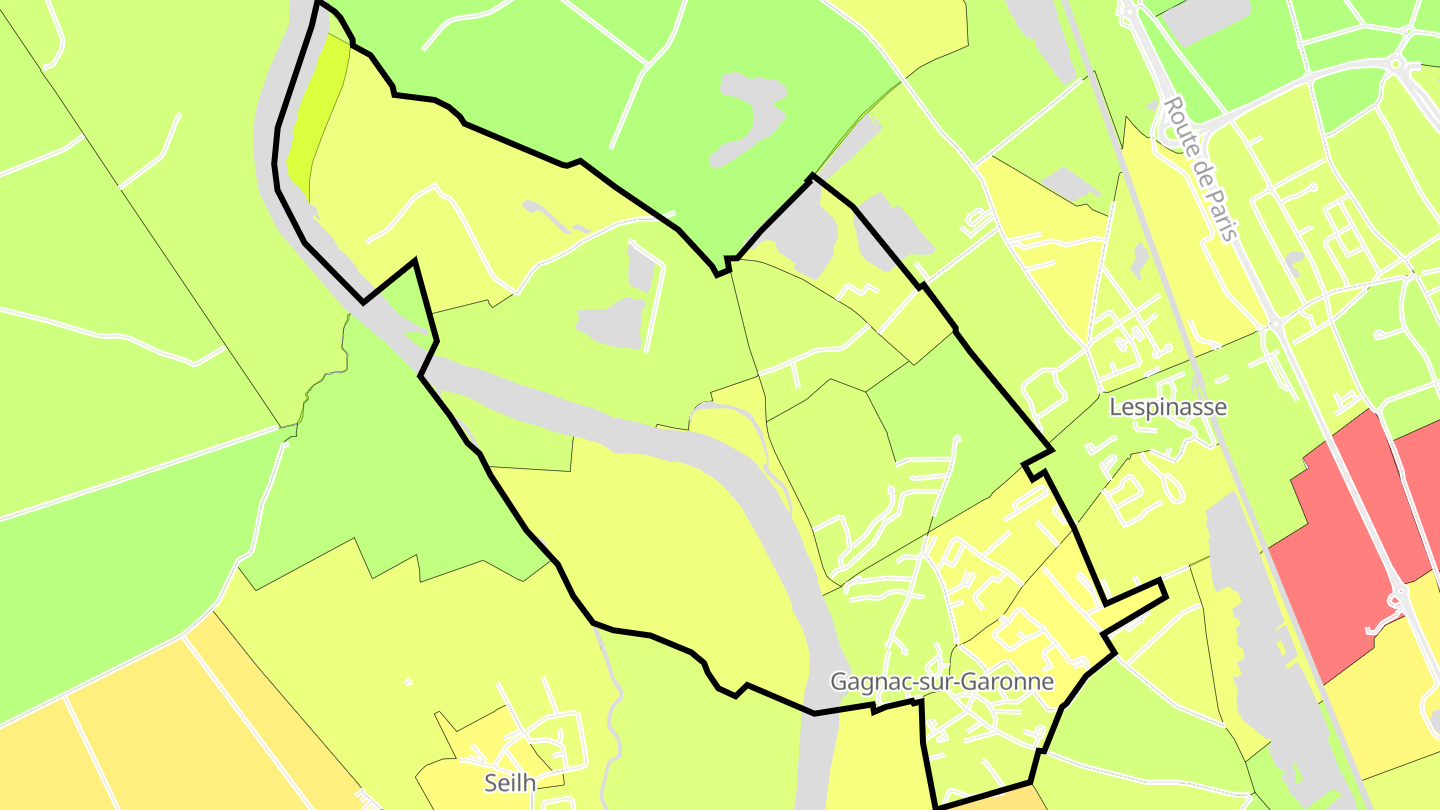Carte des prix de l'immobilier Gagnac-sur-Garonne