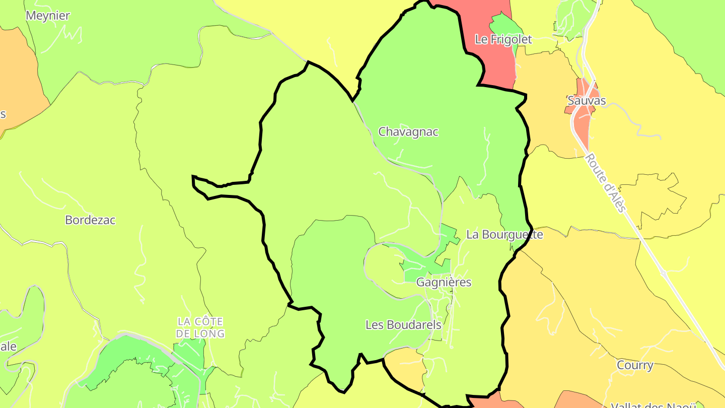 Carte des prix de l'immobilier Gagnières