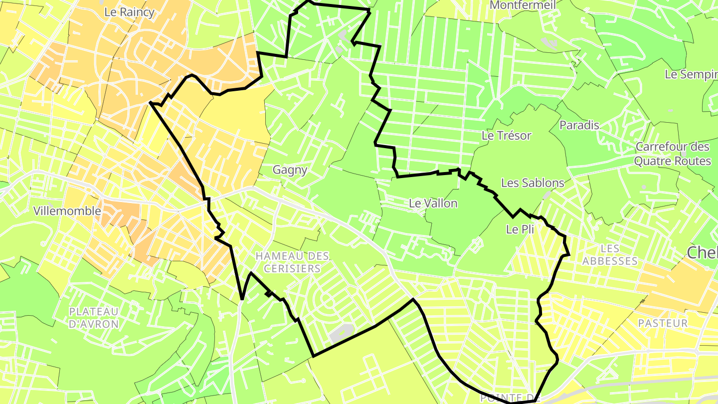 Carte des prix de l'immobilier Gagny