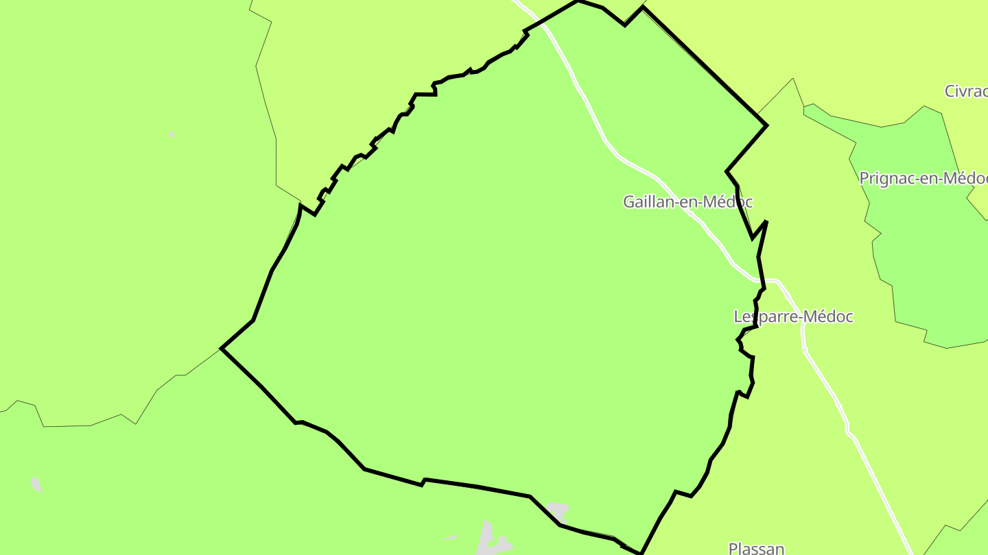 Carte des prix de l'immobilier Gaillan-en-Médoc