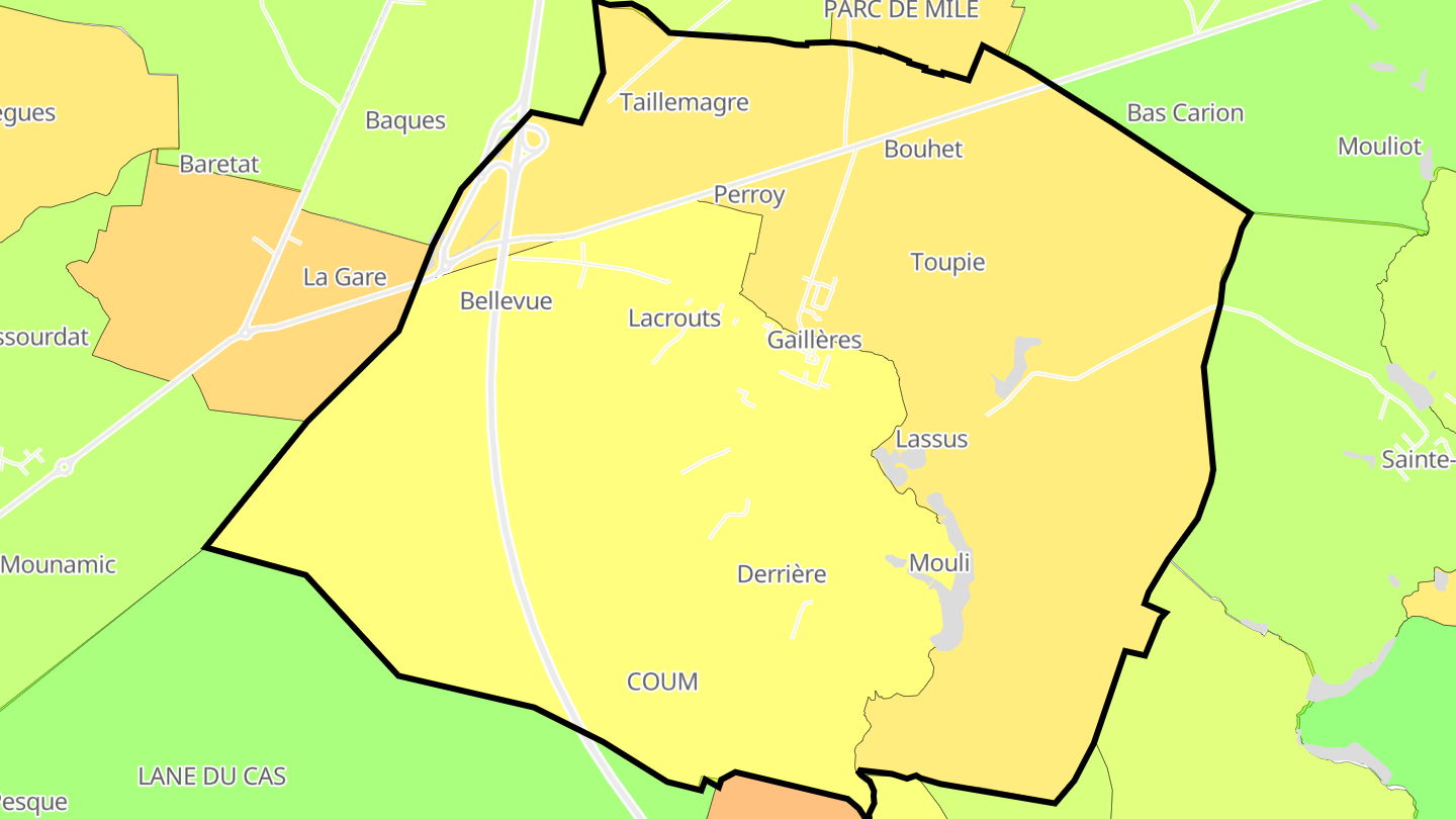 Carte des prix de l'immobilier Gaillères