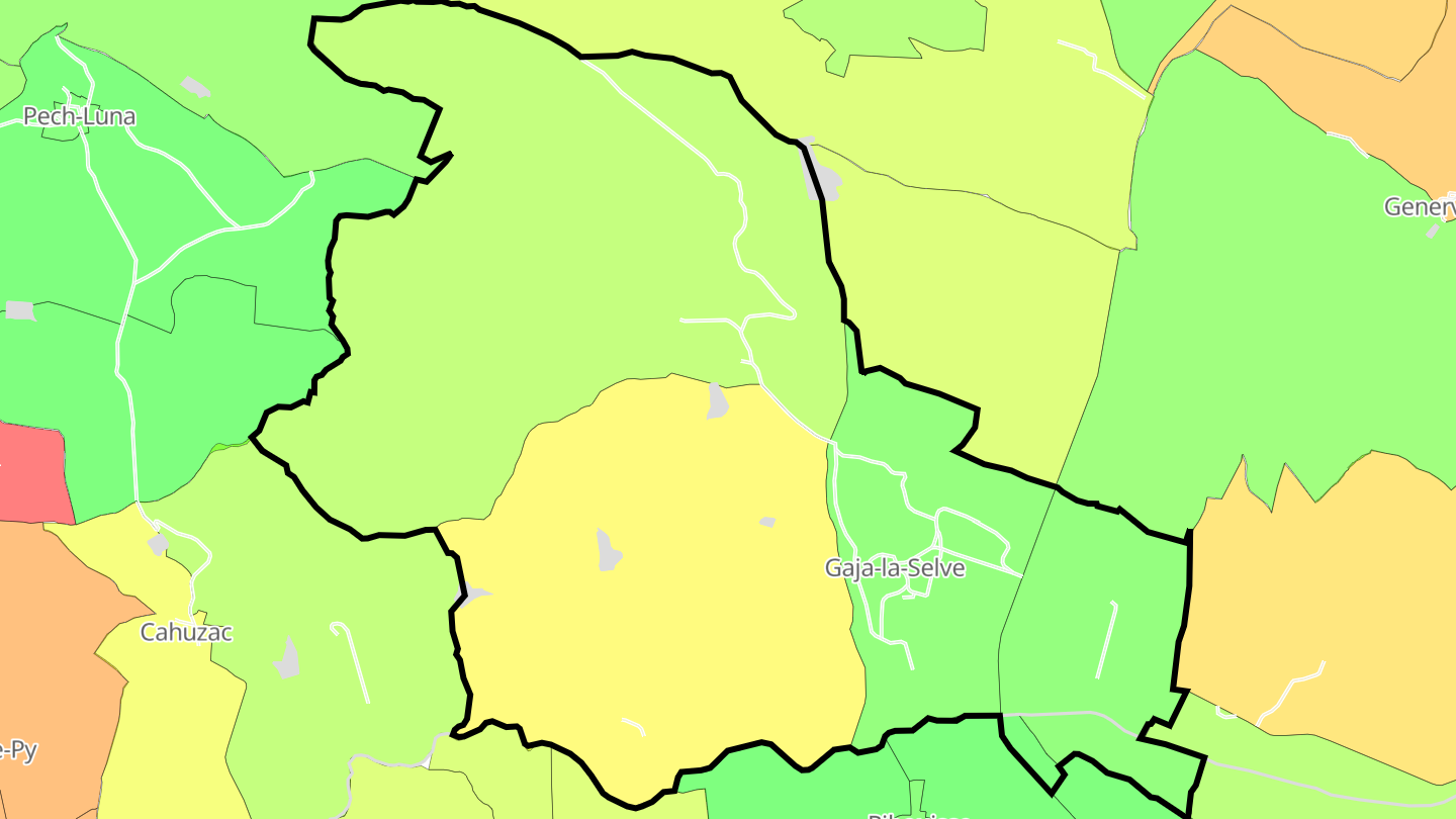 Carte des prix de l'immobilier Gaja-la-Selve