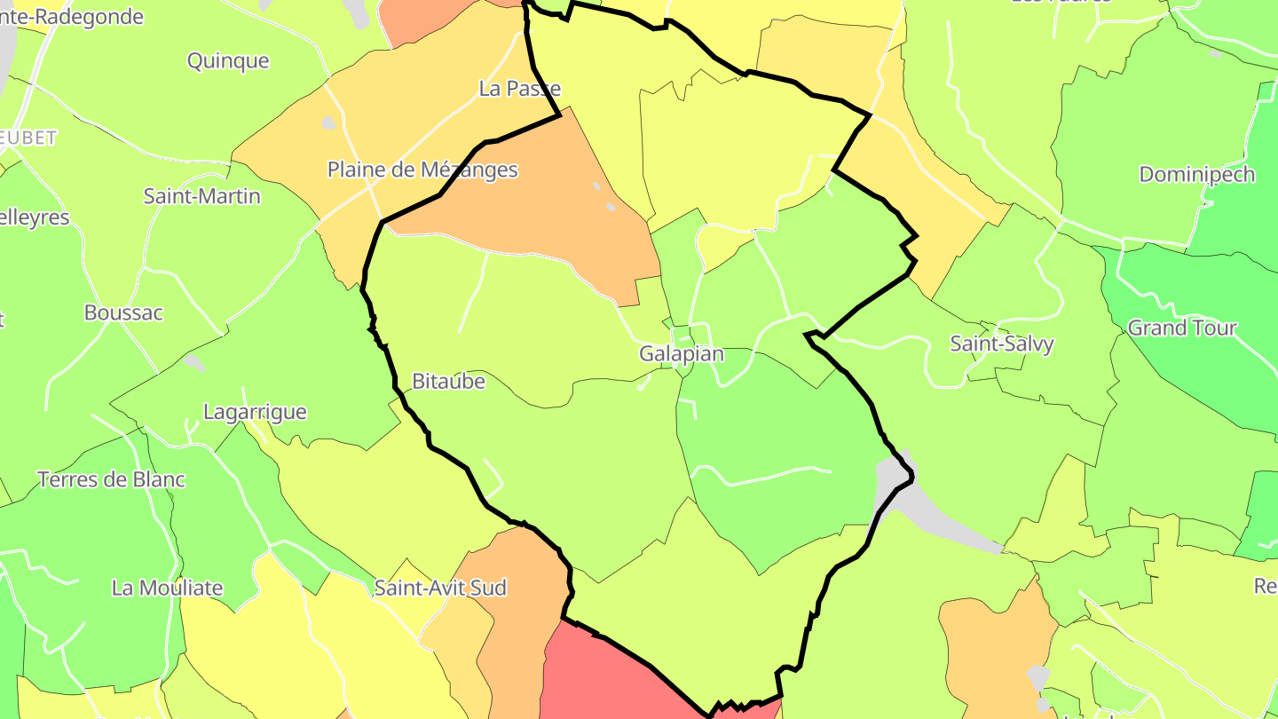 Carte des prix de l'immobilier Galapian
