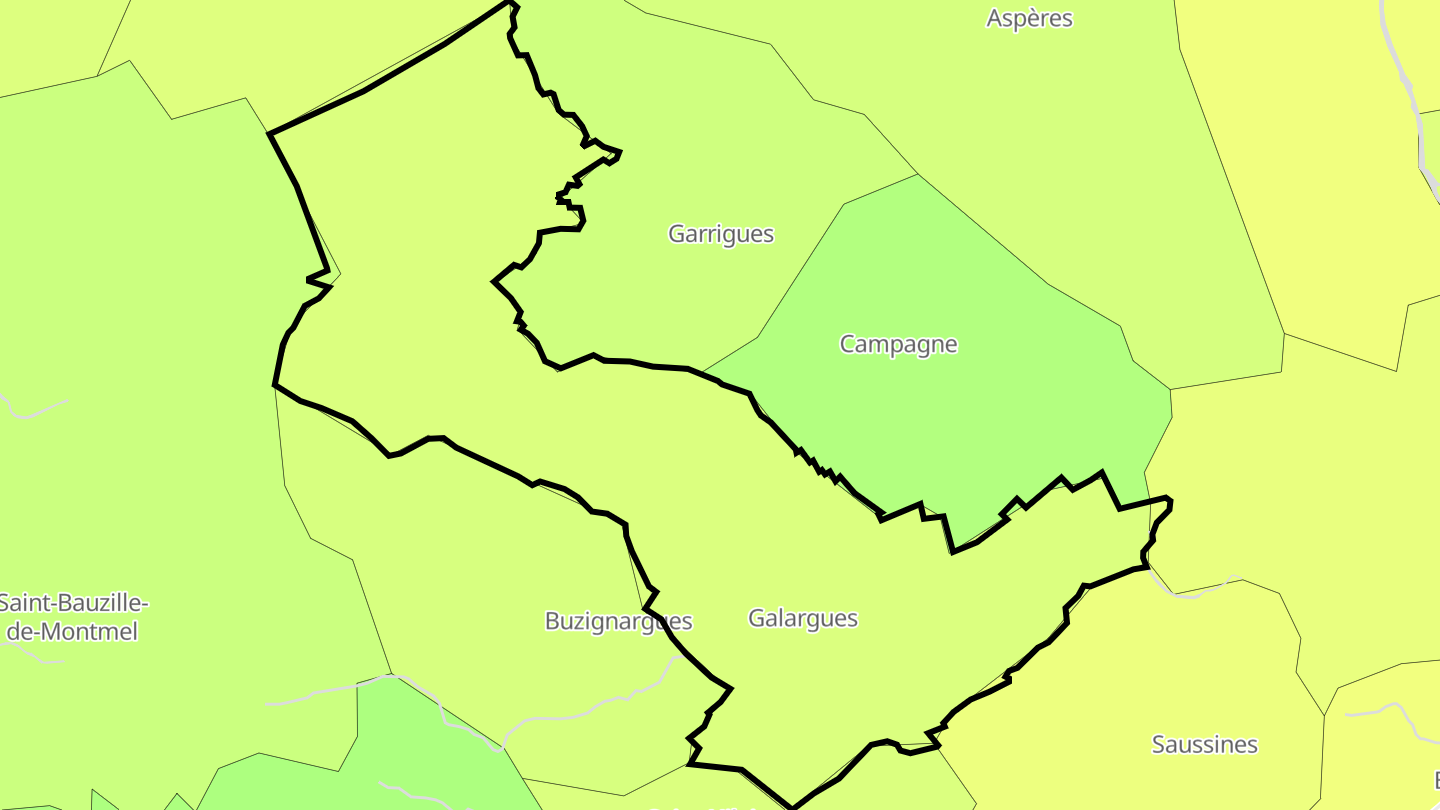 Carte des prix de l'immobilier Galargues