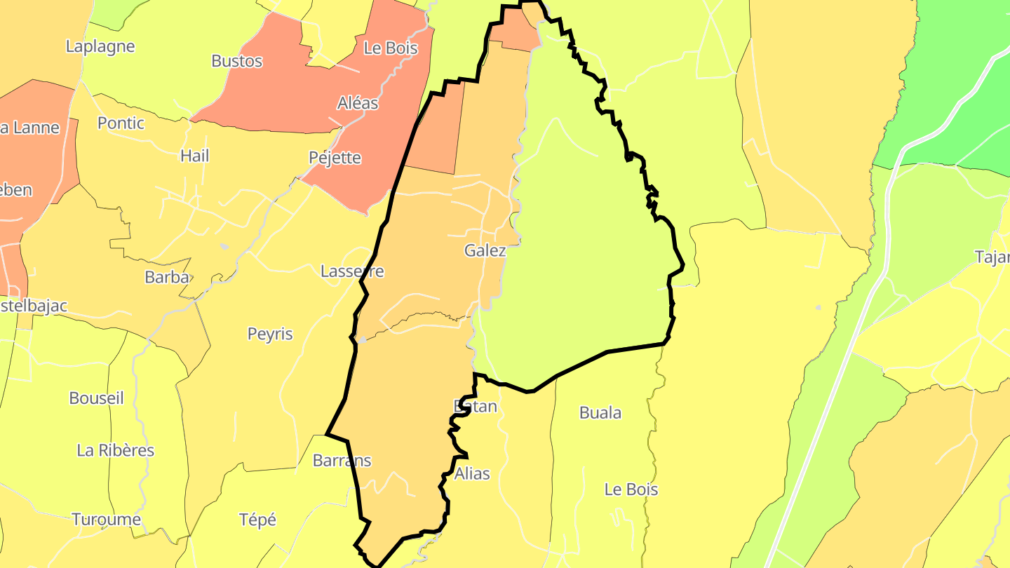 Carte des prix de l'immobilier Galez