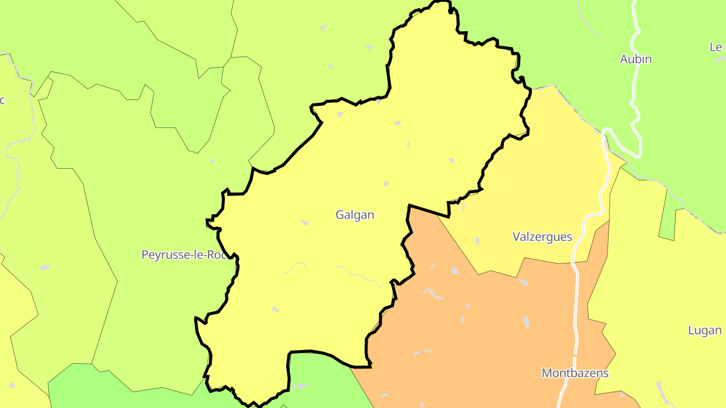 Carte des prix de l'immobilier Galgan