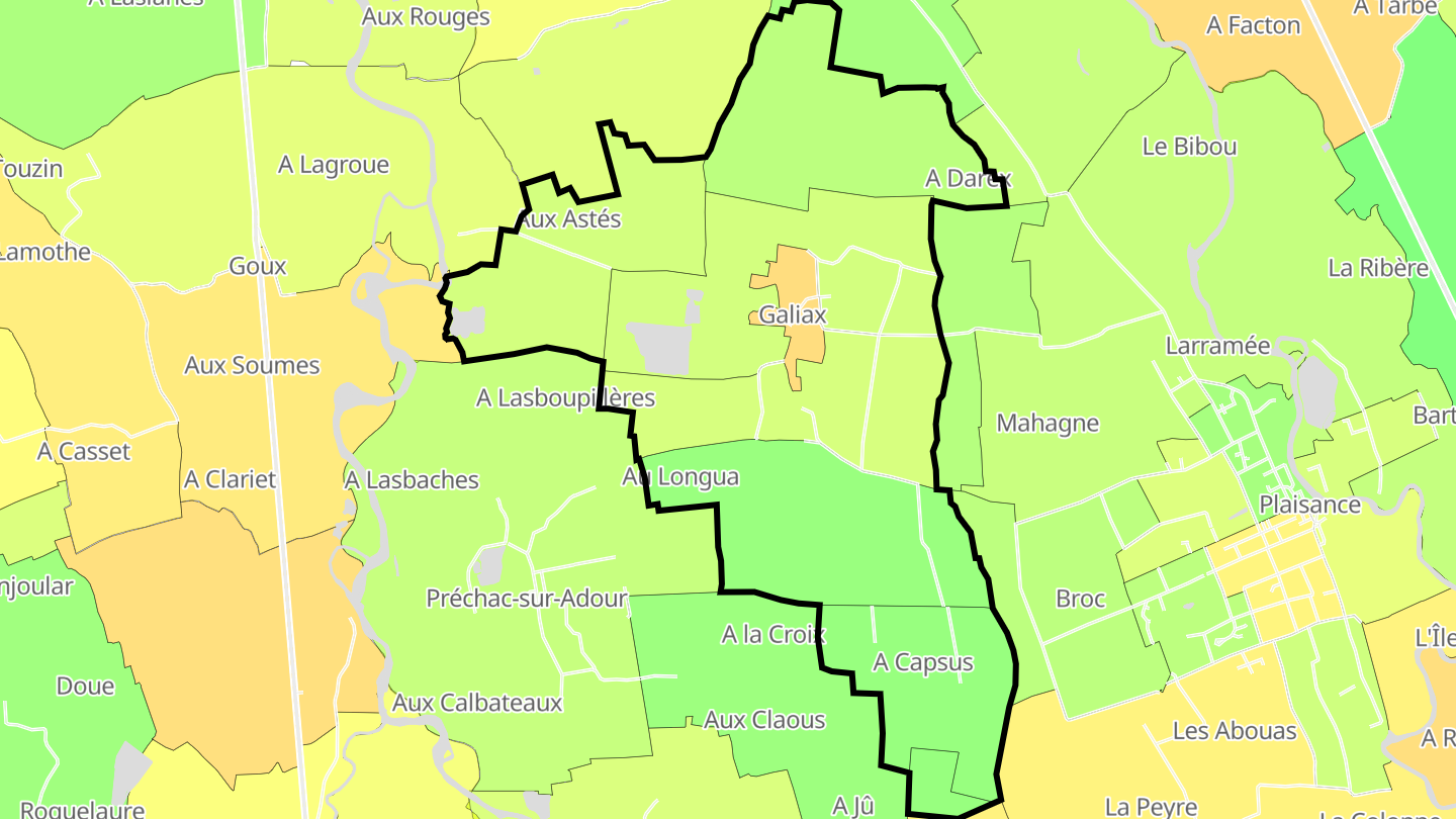 Carte des prix de l'immobilier Galiax