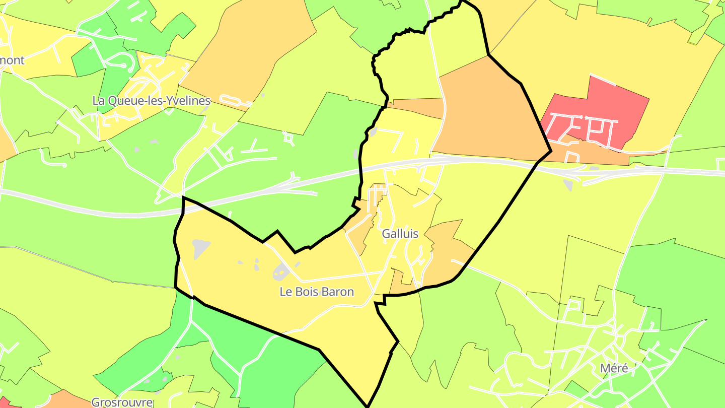 Carte des prix de l'immobilier Galluis