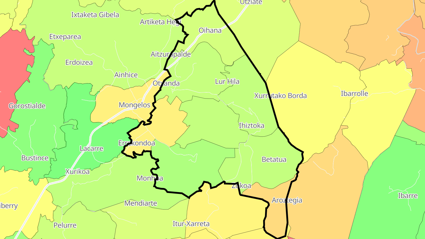 Carte des prix de l'immobilier Gamarthe