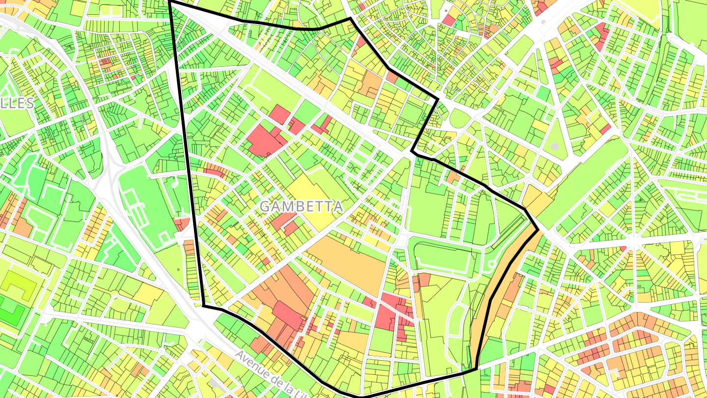 Carte des prix de l'immobilier Gambetta