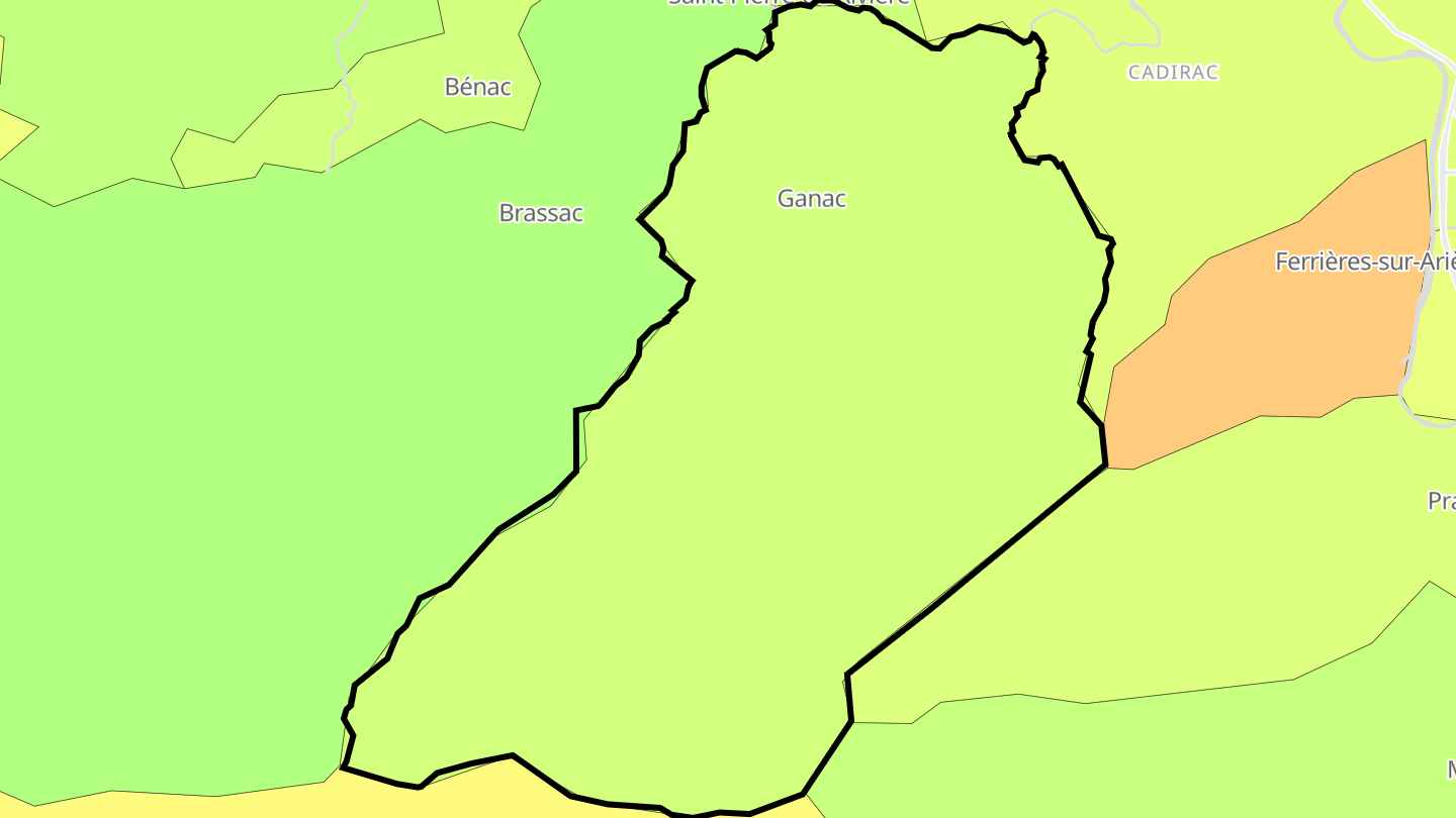Carte des prix de l'immobilier Ganac