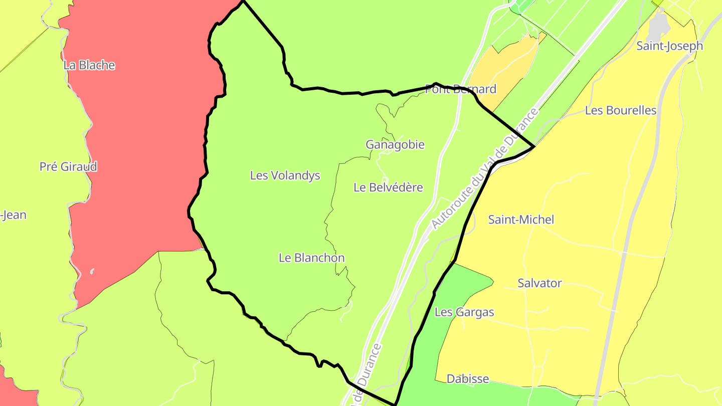 Carte des prix de l'immobilier Ganagobie