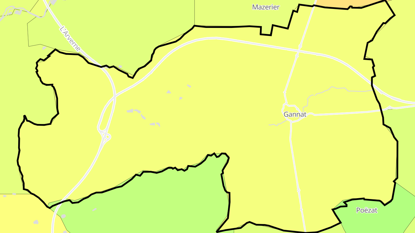 Carte des prix de l'immobilier Gannat