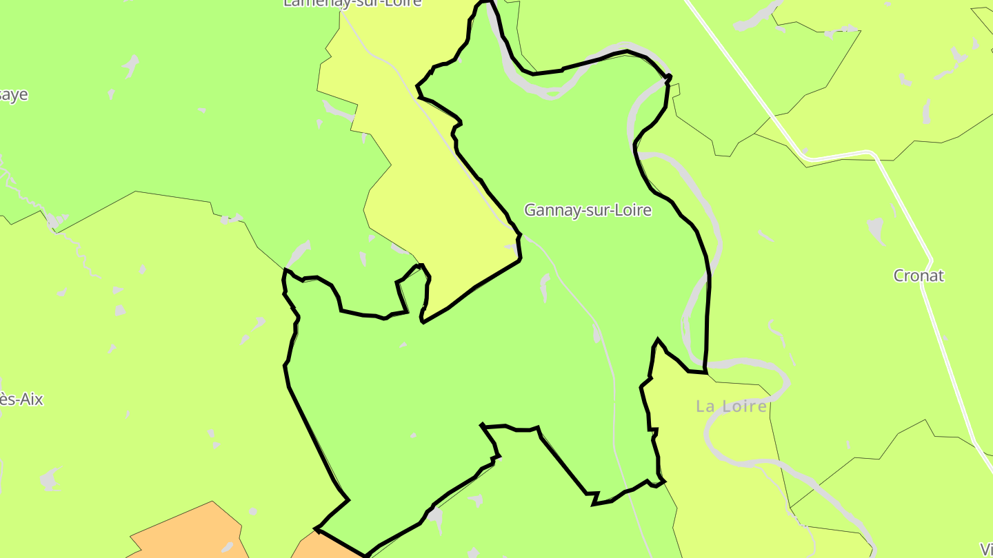 Carte des prix de l'immobilier Gannay-sur-Loire