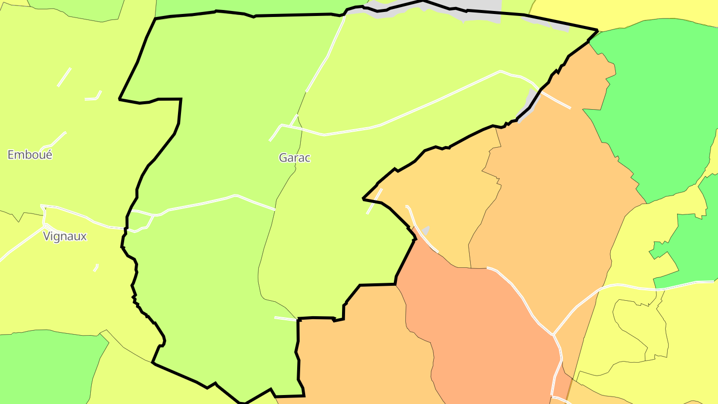Carte des prix de l'immobilier Garac