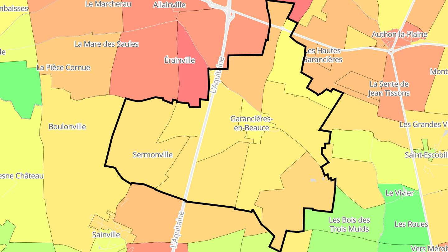 Carte des prix de l'immobilier Garancières-en-Beauce