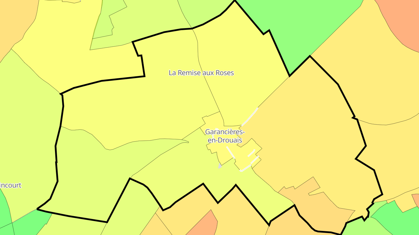 Carte des prix de l'immobilier Garancières-en-Drouais