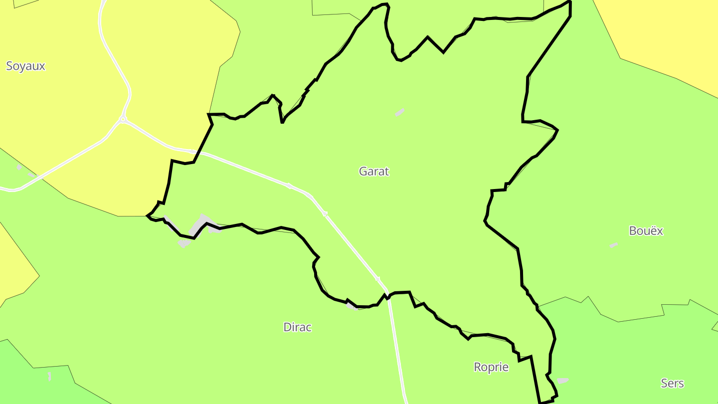 Carte des prix de l'immobilier Garat