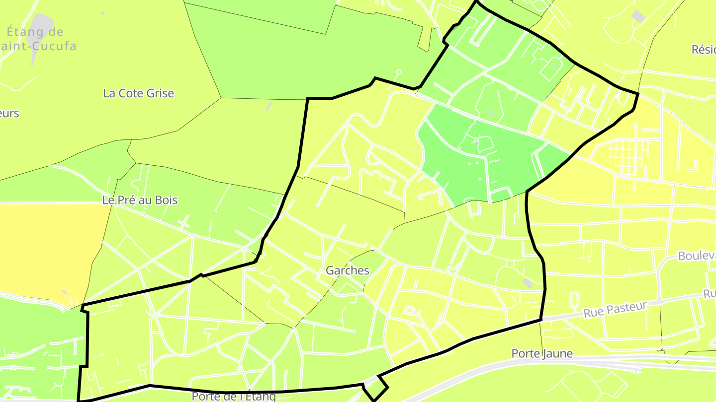 Carte des prix de l'immobilier Garches