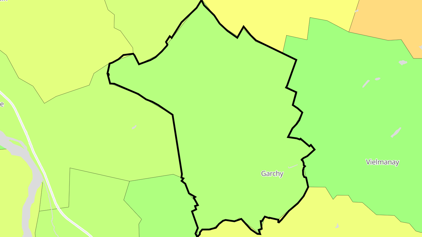 Carte des prix de l'immobilier Garchy
