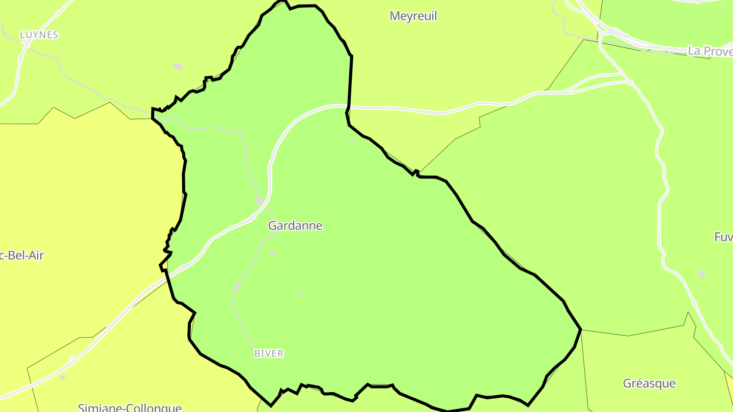 Carte des prix de l'immobilier Gardanne