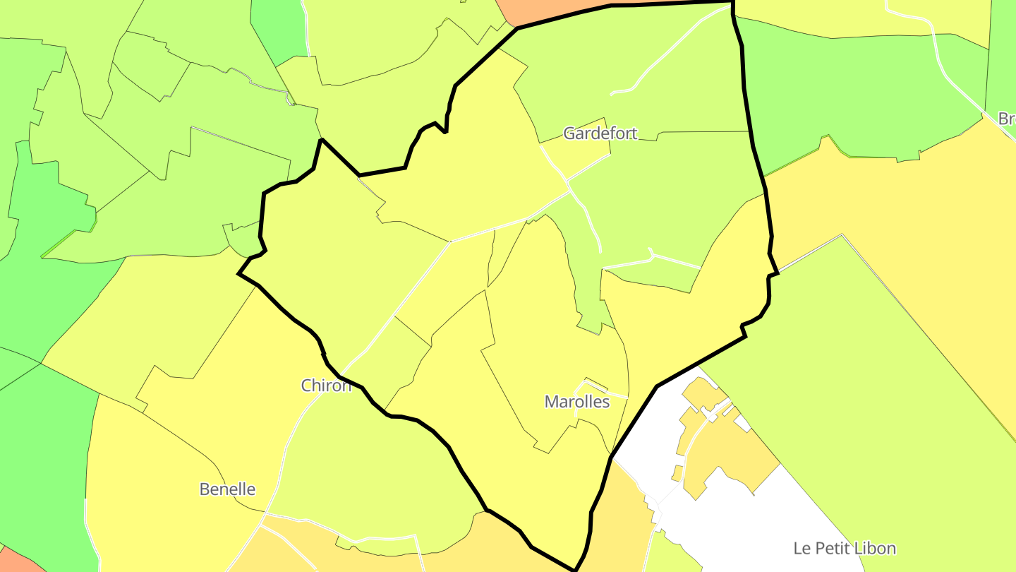 Carte des prix de l'immobilier Gardefort