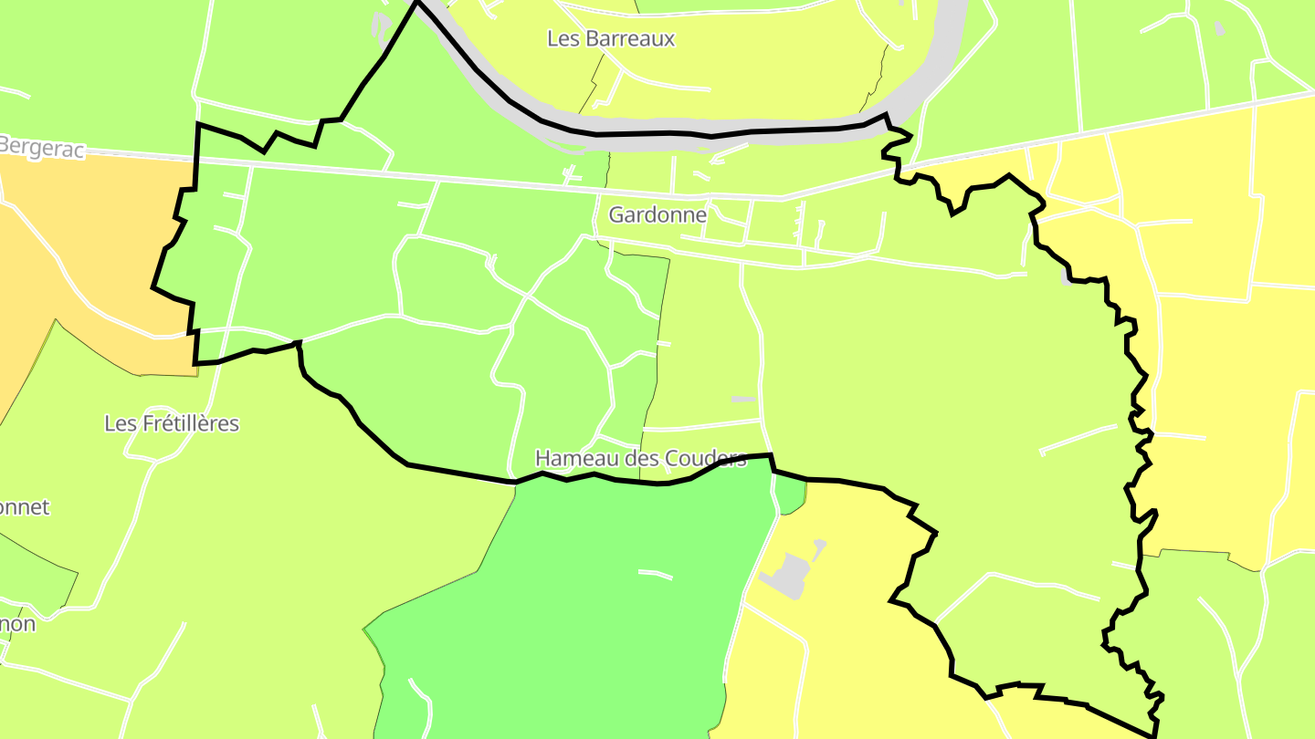 Carte des prix de l'immobilier Gardonne