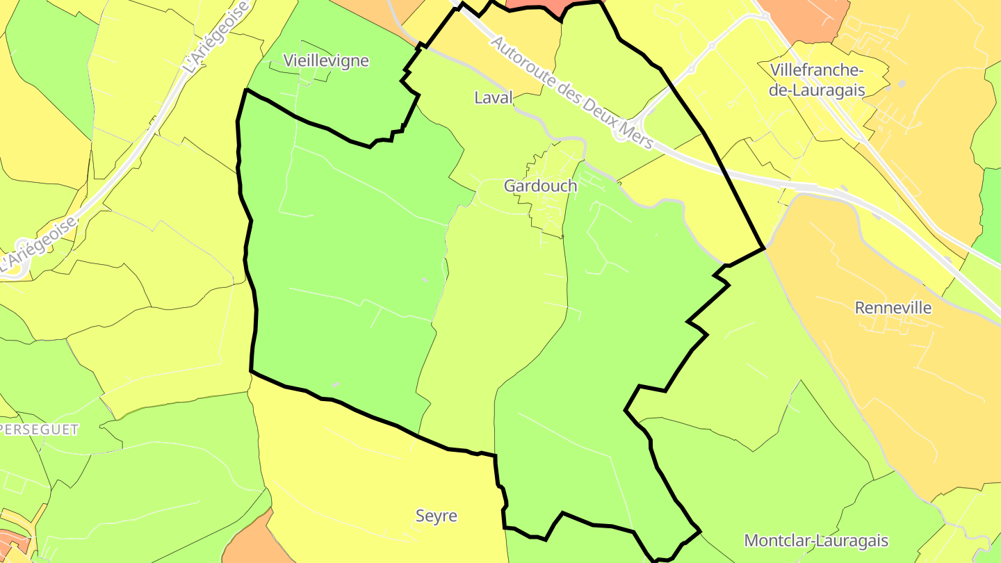 Carte des prix de l'immobilier Gardouch